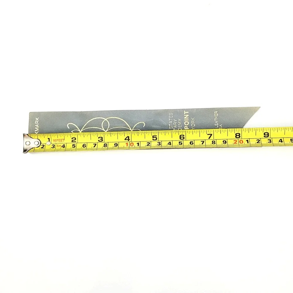 Vintage 50s Military Academy Leather Bookmark West Point New York USA 1950s gray